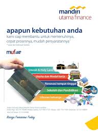 Mandiri utama finance sebagai salah satu perusahaan pembiayaan terkemuka di indonesia menawarkan kemudahan untuk mendapatkan pembiayaan mulai dari pembiayaan mobil baru & bekas, motor baru & bekas, serta pembiayaan multiguna. Pt Mandiri Utama Finance Cbg Kediri Posts Facebook