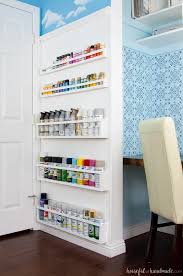 Keep your supplies and craft projects in check with these clever craft room organization ideas. Diy Paint Storage Shelves Office Craft Room Makeover Week 4 Houseful Of Handmade