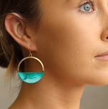 Blue and Green Dangle Earrings