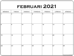 Awal pergantian tahun baru biasanya pada bulan februari 2021 terdapat satu tanggal merah yaitu pada tanggal 12 pada hari jum'at di minggu kedua, pada tanggal merah tersebut dengan. Februari 2021 Kalender Svenska Kalender Februari