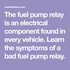 To pump fuel from the gas tank to the engine. The Fuel Pump Relay Is An Electrical Component Found In Every Vehicle Learn The Symptoms Of A Bad Fuel Pump Re Relay Engine Control Unit Electrical Components