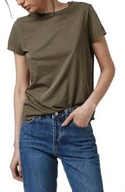 Topshop Washed Cotton Tee Nordstrom Olive Green T Shirt Skinny Clothes T Shirts For Women