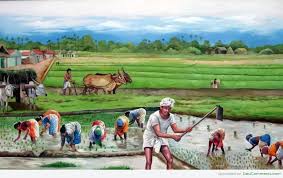 Indian Women Paintings Village Scene Drawing Art Village Female Art Painting