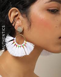 White fringe earrings paparazzi online
