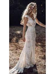 Vintage Lace Rustic Wedding Dresses Cap Sleeve Sheath Boho Wedding Dress Awd1347 Wedding Dress Cap Sleeves Lace Rustic Wedding Sheath Wedding Dress Lace