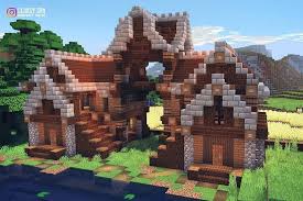 By Iclumsysam Would You Like To Build This Medieval Mansion With Large Wheat Field In Your Surv In 2020 Minecraft Construction Minecraft Projects Amazing Minecraft