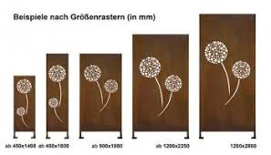 Sichtschutz Cortenstahl Stele Pusteblume 2 Sichtschutz Cortenstahl Cortenstahl Gartengestaltung Ideen