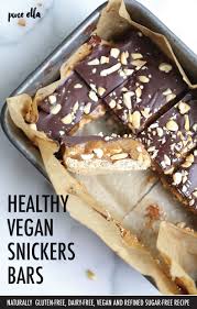 Healthy Vegan Snickers Bars Gluten Free Refined Sugar Free Recipe Healthy Sweets Vegan Snacks Vegan Dessert Recipes
