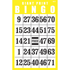 The great bingo cards are free to download and print right here. Giant Print Bingo Card Yellow