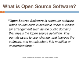 Open source software is that by which the source code or the base code is usually available for modification or enhancement by anyone for reusability anyone can manipulate and change a piece of software so that the program or application can work. Ppt Open Source Software Powerpoint Presentation Free Download Id 4226344