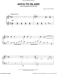 Williams Ahch To Island Sheet Music For Piano Solo Pdf