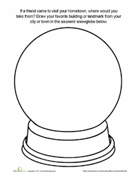 39+ christmas snow globe coloring pages for printing and coloring. Souvenir Snow Globe Worksheet Education Com Snow Globes Snowflake Coloring Pages Globe Drawing