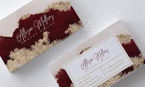 These elite class cards come with an array of specialty options including foil, deboss, and painted edges. Watercolor Business Card Design Printable Business Card Gold Glitter Business Cards Modern Business Card Makeup Artist Lash Hair Red Crimson Printable Business Cards Watercolor Business Cards Modern Business Cards