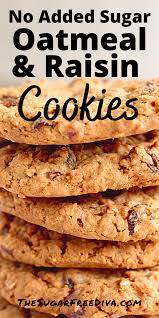 Sugar Free Oatmeal Raisin Cookies In 2020 Sugar Free Cookie Recipes Sugar Free Oatmeal Easy Cookie Recipes