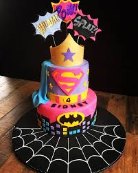 Birthday Cake For Hero Girls Superhero Cake 2 Tier Superhero Cake For Girls Superhero Cake Girl Superhero Birthday Party Superhero Girls Birthday