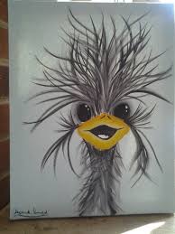 Ostrich Painting Cute Colorful Whimsical Ostrich Painting Art Painting Art Drawings Painting