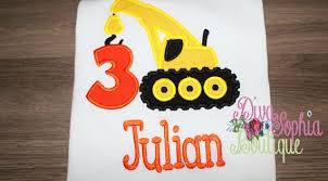 Construction Birthday Bodysuit T Shirt Crane Boy Birthday Shirt Embroidered First Birthday Pictures Construction Birthday Birthday Pictures
