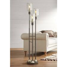 Menlo Lane Black Bronze 3 Light Seedy Glass Floor Lamp 1t946 Lamps Plus Glass Floor Lamp Floor Lamp Glass Floor