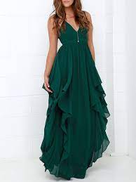 Maxi Robe Vert Emeraude Maxi Dress Green Chiffon Dress Long Chiffon Party Dress