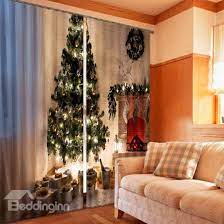 3d Christmas Tree Print Energy Saving Curtain Energy Saving Curtains Floral Curtains 3d Christmas Tree
