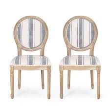 Free delivery and returns on ebay plus items for plus members. Set Of 2 Phinnaeus French Country Fabric Dining Chairs Dark Blue Stripes Light Beige Christopher Knight Home Target