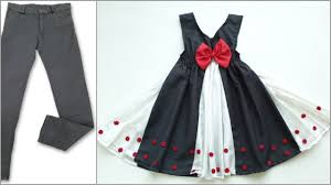 خياطة فستان طفله رائع من بنطلون جينز قديم بكل سهوله Vestidos Infantis Customizacao De Roupas Vestidos