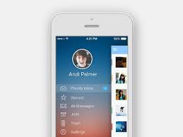 Simple Ios Mail App Sidebar Mobile Interface App Sidebar Design