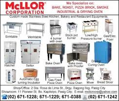 Primefab bakery and stainless kitchen equipment, manila, philippines. Kitchen Restaurant Equipments All Appliances Metro Manila Philippines Mcllorcorp