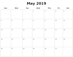Blank Monthly Calendar Template May 2019 Blank Calendar Pages Printable Blank Calendar Blank Calendar Template
