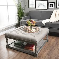 Upholstered Ottoman Coffee Table With Shelf Collection Creston Beige In 2020 Upholstered Ottoman Coffee Table Leather Ottoman Coffee Table Storage Ottoman Coffee Table