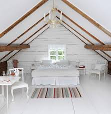 1950s interior design and decorating style — 7 major trends. Interior Of White Attic Bedroom With Large Bed House Interior Bedrooms Stock Photo 186444568