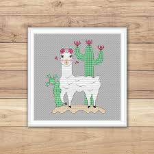 Llama Cross Stitch Pattern Pdf Cute Animal Hand Embroidery