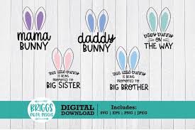 Download Easter Pregnancy Announcement Baby Bunny Svg Bunny Ears 1193661 Cut Files Design Bundles