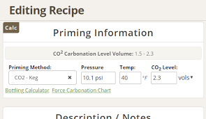 pressurised fermentation carbonation or priming calculator