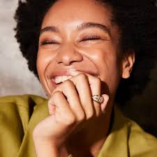 Olive Gold Ring with White Topaz