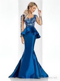 Long Sleeves Lace Peplum Mermaid Evening Dresses By Clarisse 4701 Mermaid Evening Dresses Prom Dresses Long With Sleeves Mermaid Dresses