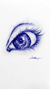Blue Ink Eye Drawing Blue Ink Ink Sketch Eye Drawing