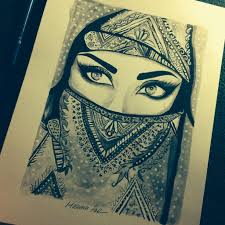 Drawing Arabic Makeup Painting Hijab Eyes By Haseenafaiz Fashion Drawing Sketches Girl Drawing Images Drawing Sketches