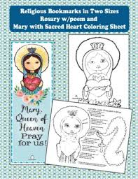 Coloring page of mary, queen of may that can be used to teach children about the may crowning. Religious Mary Bookmarks And Coloring Pages By My Sacred Art Tpt