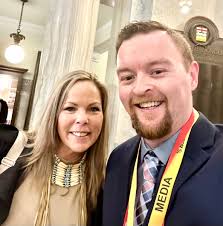 So I ran into Tamara Lich in the legislature today during Alberta Budget  2023. Drew Barnes invited her. She declined an interview with media but I  completely understand why she did. @WSOnlineNews