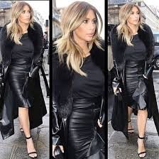 Skirt Kim Kardashian Celeb Celebrity Leather Ruffle Pencil Skirt Black Skirt Givenchy Little Black Skirt Little Black Dress Wheretoget