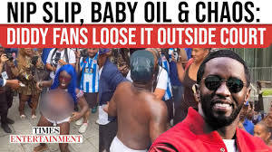 Freak-Off on the STREETS? Happy Diddy Fans STRIP and SHOWER In Baby Oil  Outside Court | WATCH