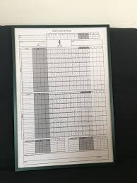 this is an enlarged strat o matic baseball score sheet that