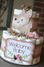 Our woodland baby shower invitations feature owls and racoons, foxes and fawns, and more. 2 Tier Pink Deer Woodland Diaper Cake Girl Woodland Baby Shower Deer Centerpiece Decor Bu Deer Baby Shower Girl Girl Woodland Baby Shower Deer Baby Showers