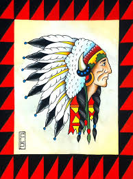 Traditional Indian Chief Tattoo Original By Christinaplatis 75 00 Indian Chief Tattoo Classic Tattoo Inspirational Tattoos