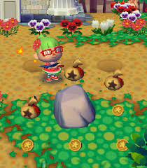 Once he/she eats a fruit, and shakes a tree, then a money bag falls out! Money Rock Animal Crossing Wiki Nookipedia