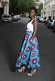 Blue Ankara Circle Flared Skirt African Print Skirt Ankara