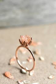 Dare to be different, make a statement about your love and individuality! Unique Peach Moonstone Ring Lotus Flower Ring In 14k Rose Etsy