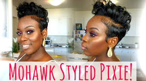 Black men haircuts cool mens haircuts black men hairstyles fohawk haircut fade haircut faux hawk hairstyles afro hairstyles hair and. Mohawk Faux Hawk Styled Pixie Easy Short Hair Tutorial Youtube