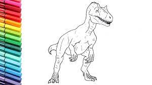 Baby raptor available $1300 a color mide 15 cm!!! How To Draw Dinosaur The Allosaurus Drawing And Coloring Jurassic World Dinosaur For Kids Youtube
